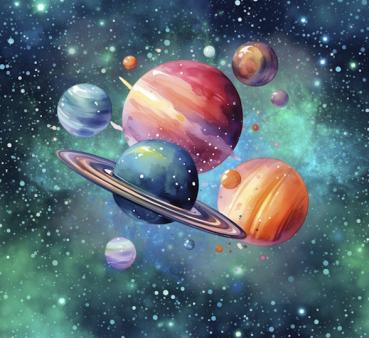 Galaxy - Planeten 70cm - BIO French Terry
